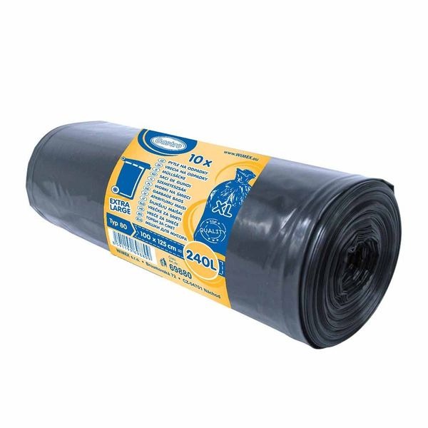 Vrecia PE 100x125cm, 240l,typ 80,10ks/rol